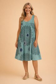 Ärmelloses Sommerkleid Große Größen Leichtes Damenkleid mit Muster 6