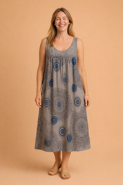 Ärmelloses Sommerkleid Große Größen Leichtes Damenkleid mit Muster 7