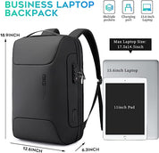 BANGE Anti-Diebstahl-Rucksack mit USB-Ladeanschluss, leichter Business-Rucksack für Männer und Frauen 3
