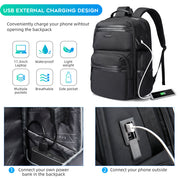 BANGE Laptop-Rucksack für Herren, Business-Reiserucksäcke mit USB-Ladeanschluss, Weekender-Handgepäck-Rucksack 4