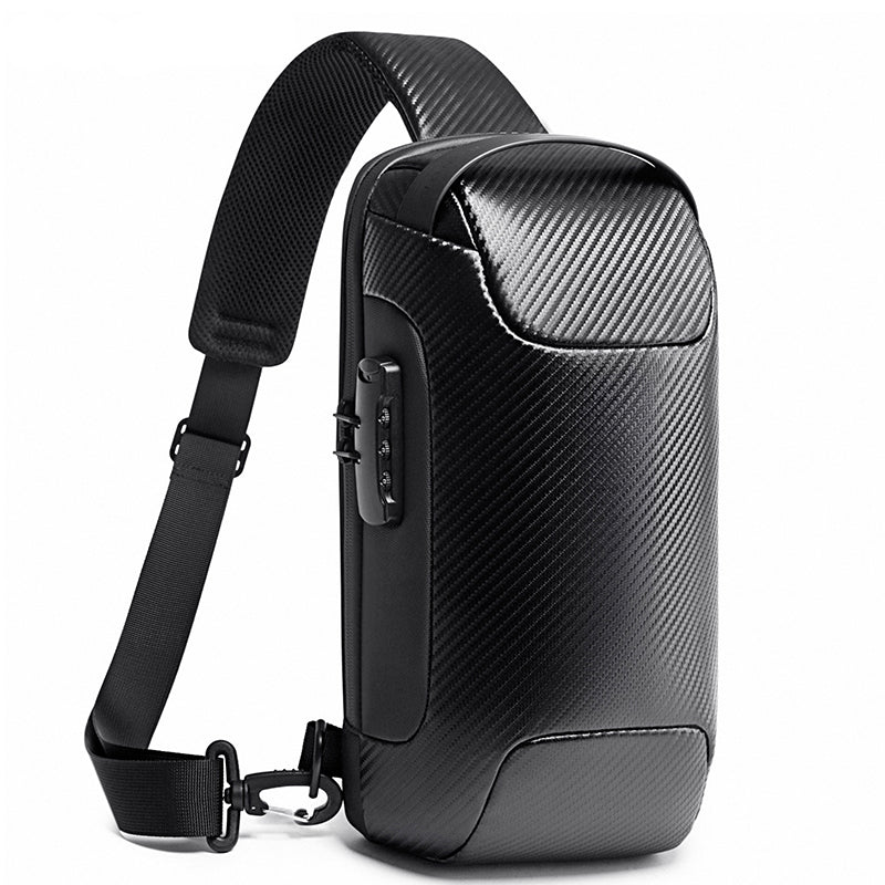 BANGE Sling-Rucksack, Diebstahlsichere Messenger-Tasche aus Carbonfaser 0