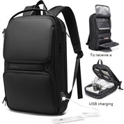 BANGE modischer, schlanker, wasserdichter Laptop-Rucksack für Männer, passend für 15,6 Zoll 0