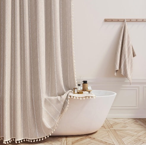 Boho bondgård duschdraperi