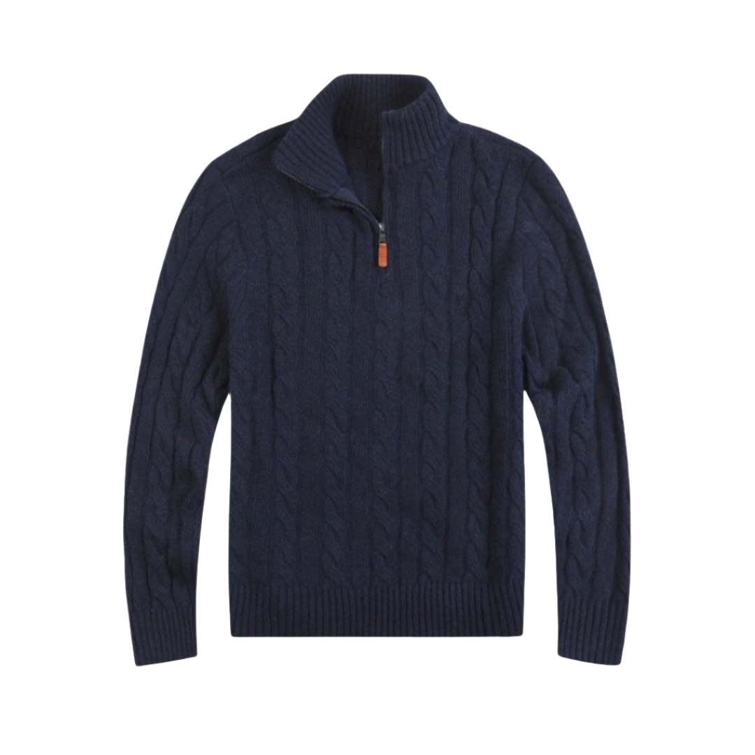 Bequemer Herrenpullover mit halbem Reißverschluss - Vincent 3