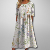 Blumenmuster Midikleid für Frauen – Elegantes Sommerkleid für jeden Anlass 3
