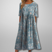 Blumenmuster Midikleid für Frauen – Elegantes Sommerkleid für jeden Anlass 4