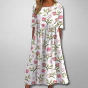 Blumenmuster Midikleid für Frauen – Elegantes Sommerkleid für jeden Anlass 7