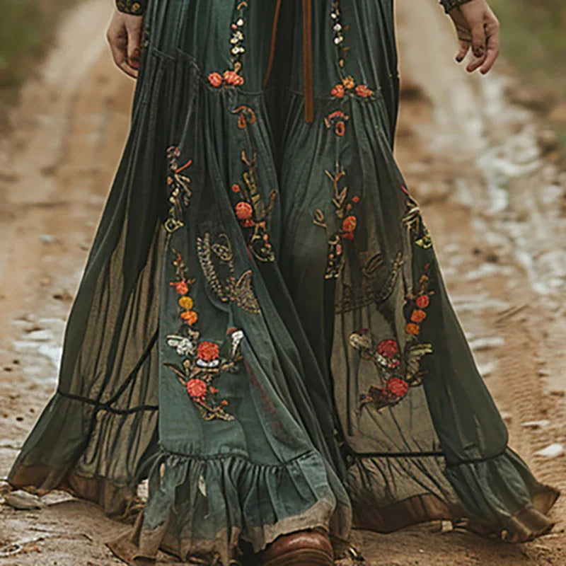 Böhmisches Blumen-Maxikleid für Frauen – Elegantes Sommerkleid 2