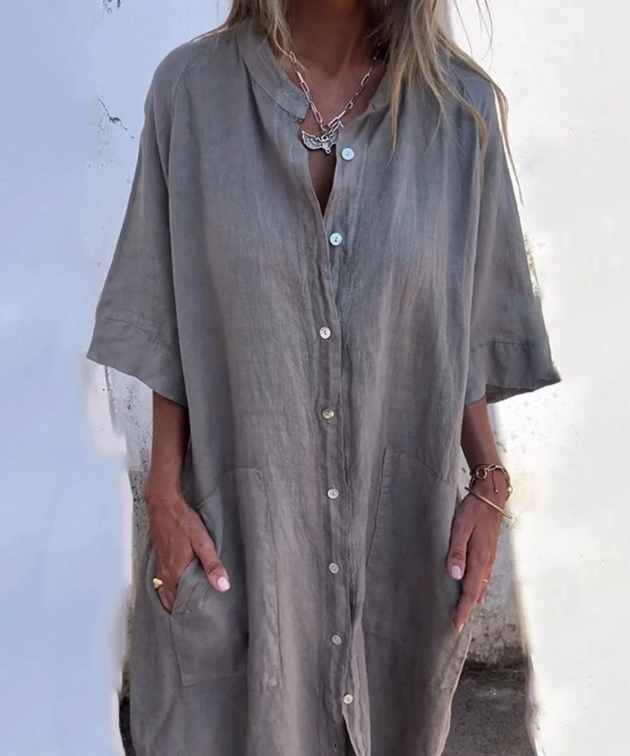 Boho-Hemdkleid für Frauen – Elegantes, luftiges Sommerkleid 0