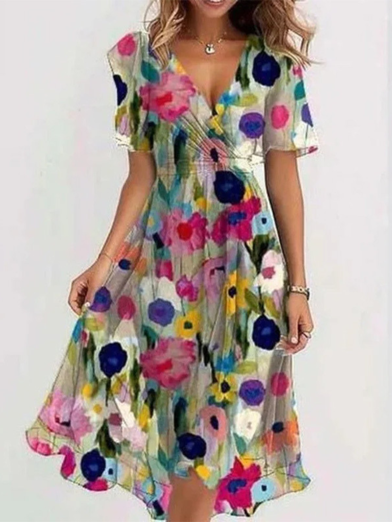 Boho Sommerkleid für Frauen | Elegantes Maxikleid mit Bauchbedeckung 3