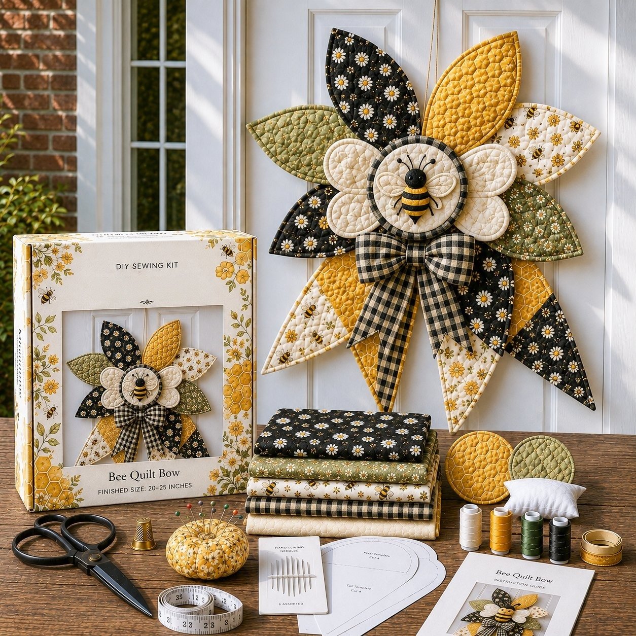 Bow Sewing Kit Türkranz-Nähset | Herbstmotiv | Komplett & Für Anfänger Geeignet | FoxStitch 13