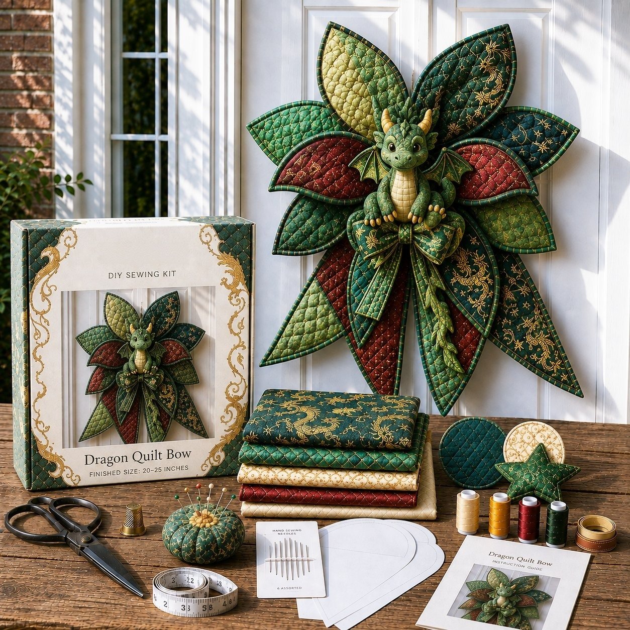 Bow Sewing Kit Türkranz-Nähset | Herbstmotiv | Komplett & Für Anfänger Geeignet | FoxStitch 14