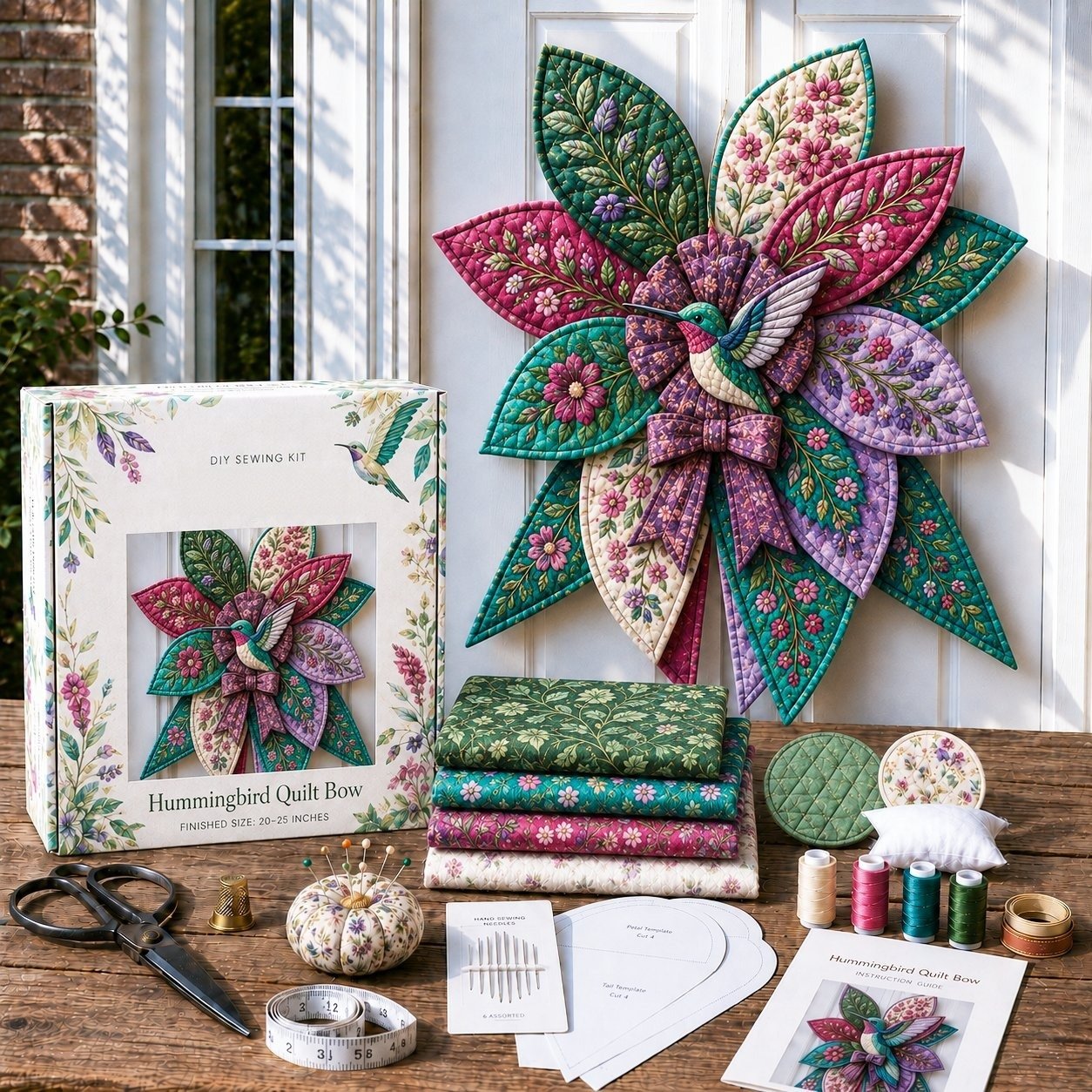 Bow Sewing Kit Türkranz-Nähset | Herbstmotiv | Komplett & Für Anfänger Geeignet | FoxStitch 16