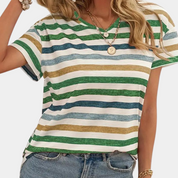 GABBY | Avslappnad randig dam-T-shirt