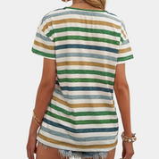 GABBY | Avslappnad randig dam-T-shirt