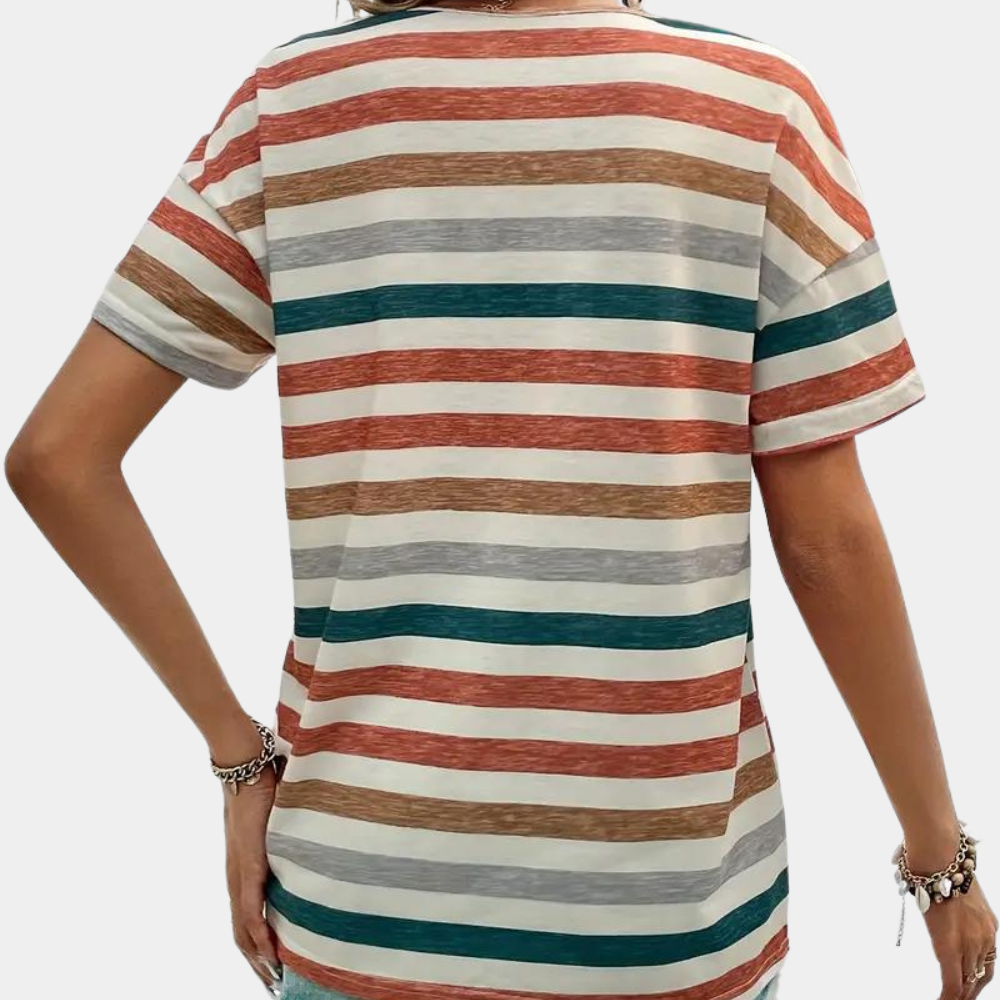 GABBY | Avslappnad randig dam-T-shirt