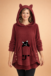 Fiona | Mysig luvtröja med kattöron