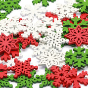 CraftyWinter | Weiße Schneeflocken-Ornamente aus Holz für den Weihnachtsbaum 3