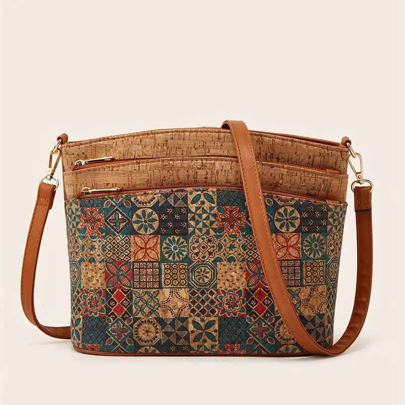 Damen-Schultertasche im Ethno-Stil aus PU-Leder 8