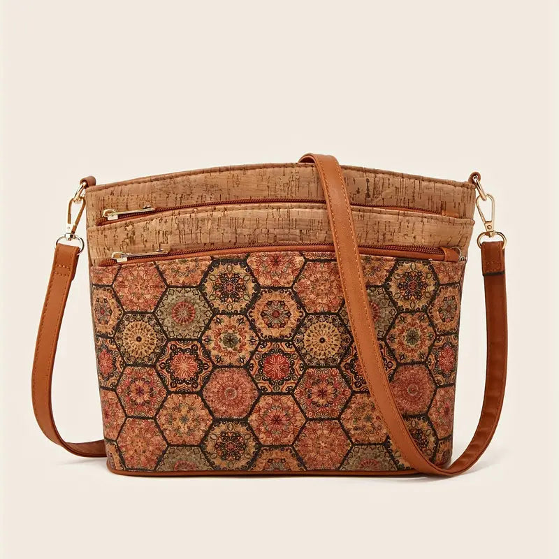Damen-Schultertasche im Ethno-Stil aus PU-Leder 9