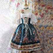 Damen Blumen Oktoberfest Dirndl Kleid 2