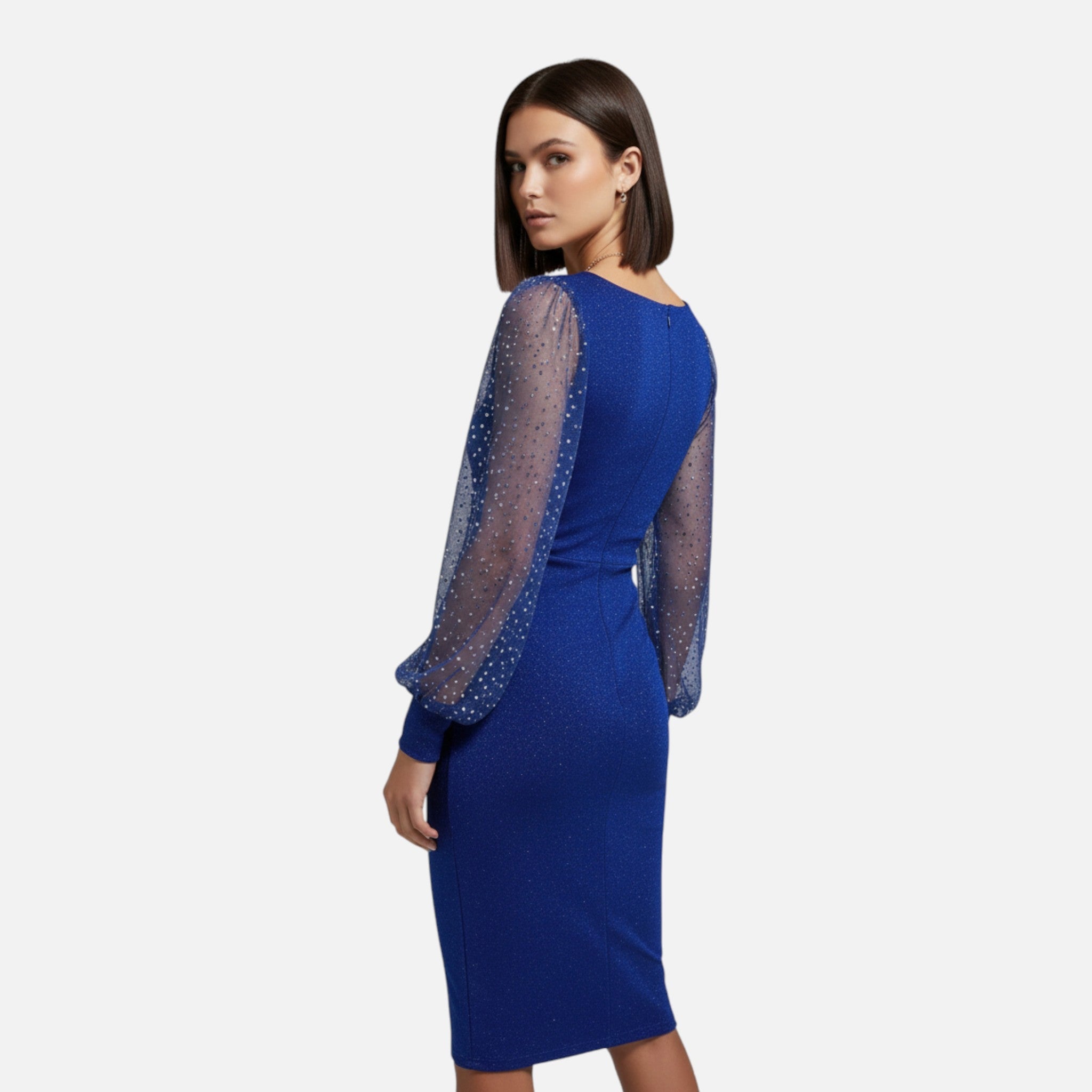 Damen Bodycon Kleid V-Ausschnitt Pailletten für Festliche Anlässe 3