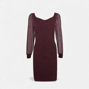 Damen Bodycon Kleid V-Ausschnitt Pailletten für Festliche Anlässe 6