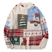 Damen Festlicher Weihnachtspullover Bärenmotiv Gemütlicher Strick 0