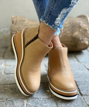 Damen Keilabsatz Ankle Boots mit Plateau und Arch Support – Stilvolle Herbst- und Winterstiefel mit seitlichem Reißverschluss 4