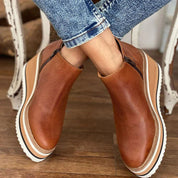 Damen Keilabsatz Ankle Boots mit Plateau und Arch Support – Stilvolle Herbst- und Winterstiefel mit seitlichem Reißverschluss 5