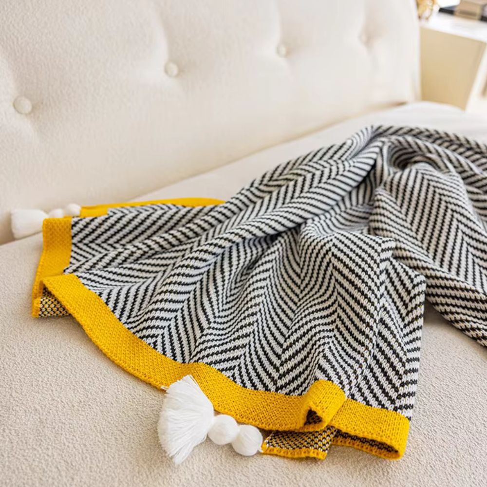 Damen Kuscheldecke Geometrisch Warm Acryl für Zuhause und Reisen 6