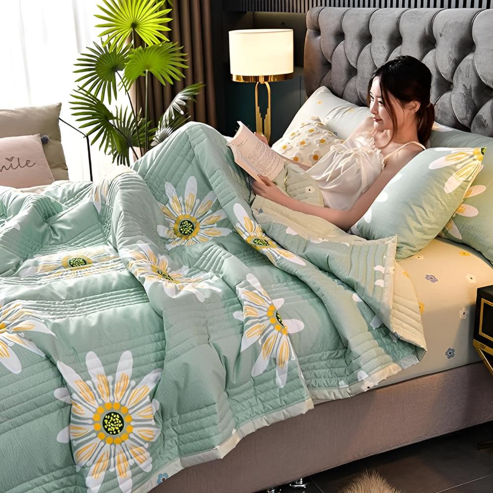 Damen Kuscheldecke Mit Blumenmuster Aus Milchvelours Und Lamm-Kaschmir 5