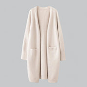 Damen Langer Oversized Strickcardigan Mit Offener Vorderseite Für Komfort Und Stil 0