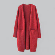 Damen Langer Oversized Strickcardigan Mit Offener Vorderseite Für Komfort Und Stil 6