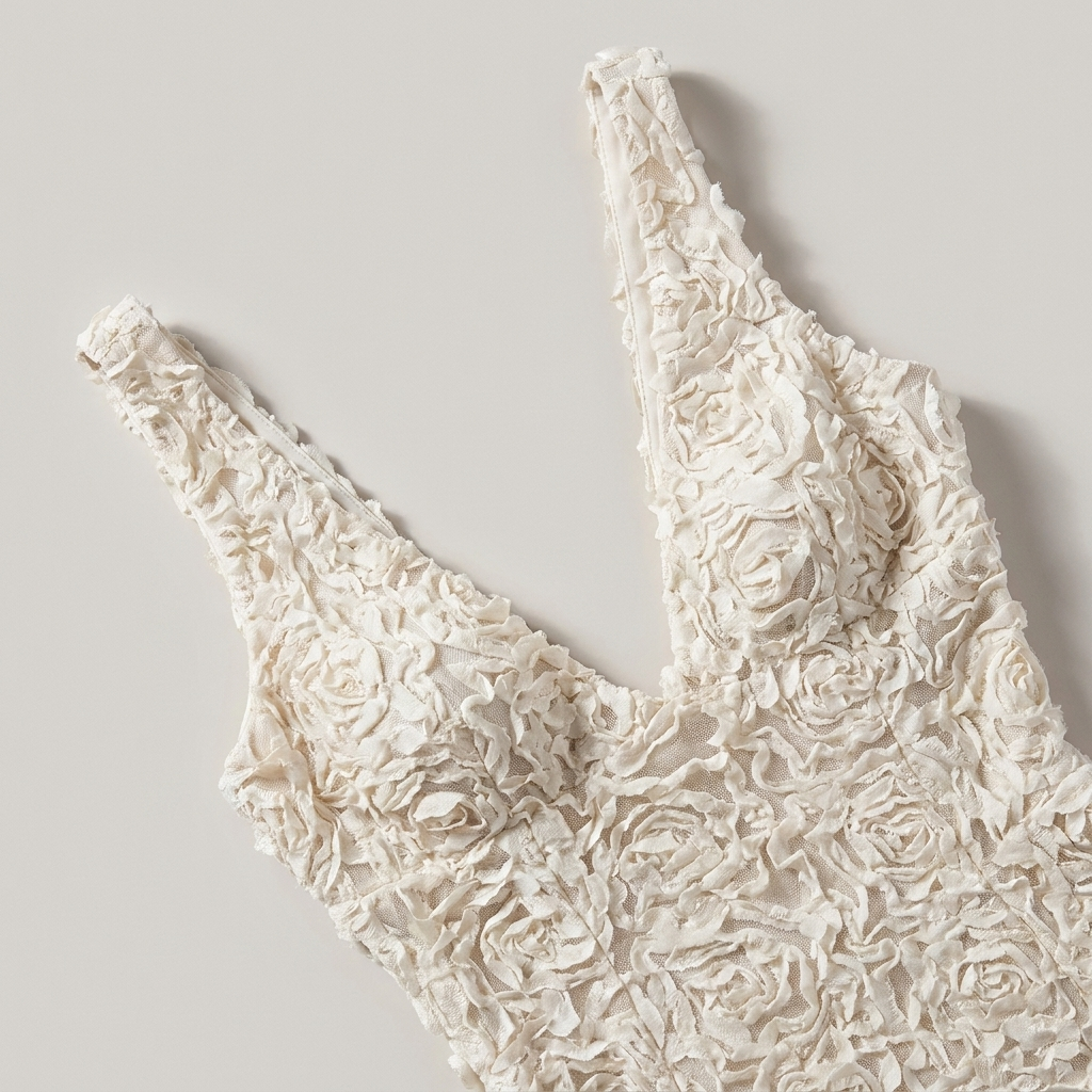 Damen Midikleid aus Spitze mit breiten Trägern für elegante Anlässe 2