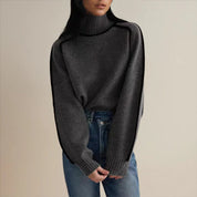 Damen Oversized Rollkragenpullover mit Kontraststreifen – Lässiger Strickpullover für Herbst und Winter, Bequeme Passform 8