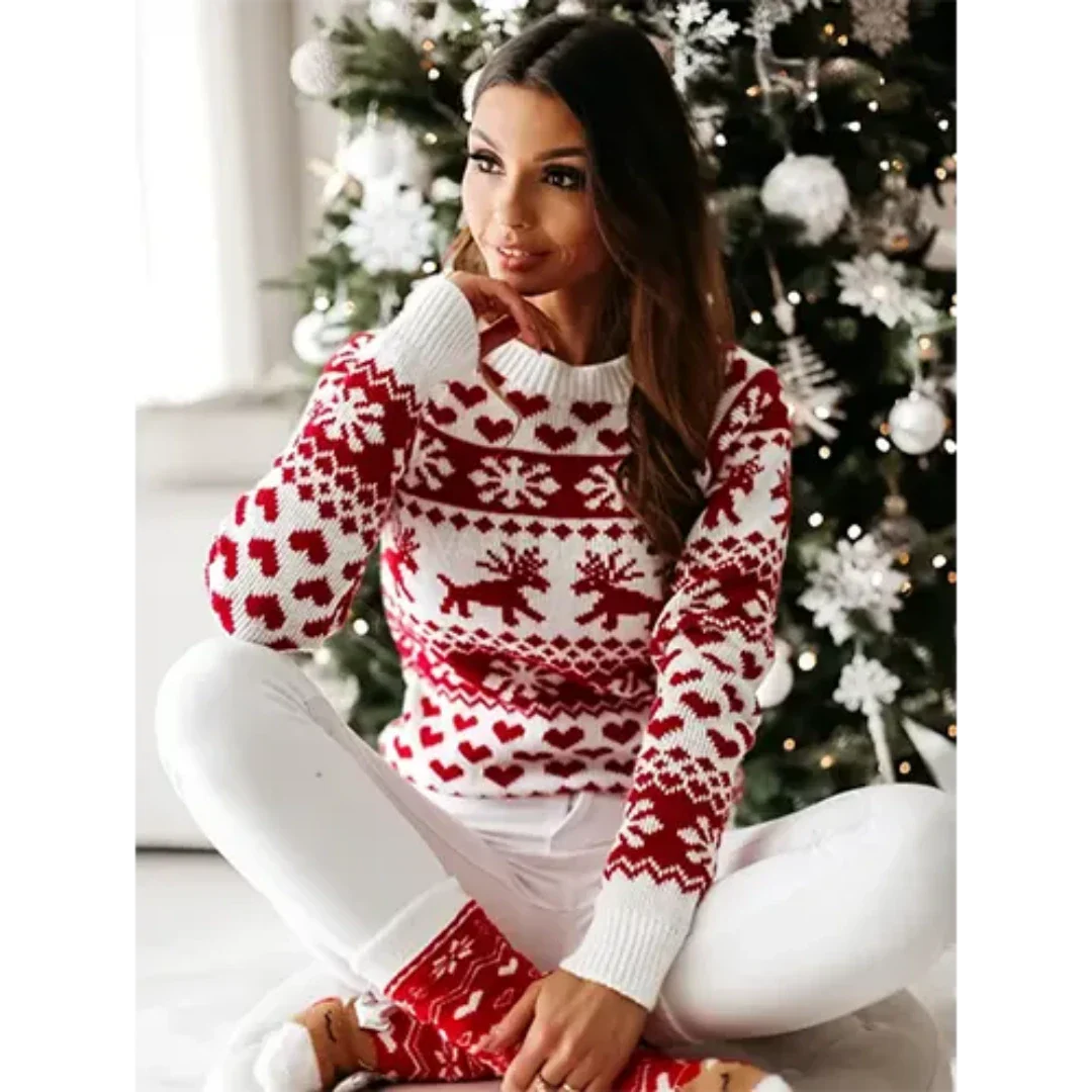 Damen Pullover Gemütlich Warm Strick für Wintertage 1