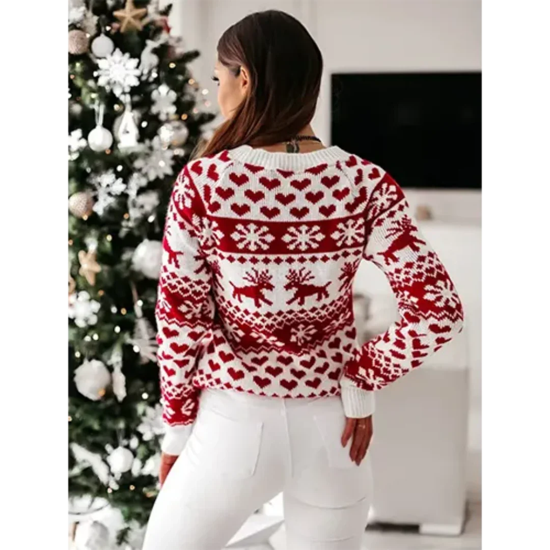 Damen Pullover Gemütlich Warm Strick für Wintertage 2