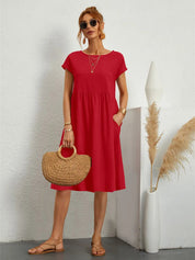 Damen Sommerkleid Mit Taschen Lässig Elegant Bequem Für Alltag Und Freizeit 1