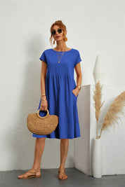Damen Sommerkleid Mit Taschen Lässig Elegant Bequem Für Alltag Und Freizeit 7