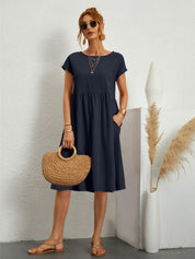 Damen Sommerkleid Mit Taschen Lässig Elegant Bequem Für Alltag Und Freizeit 9