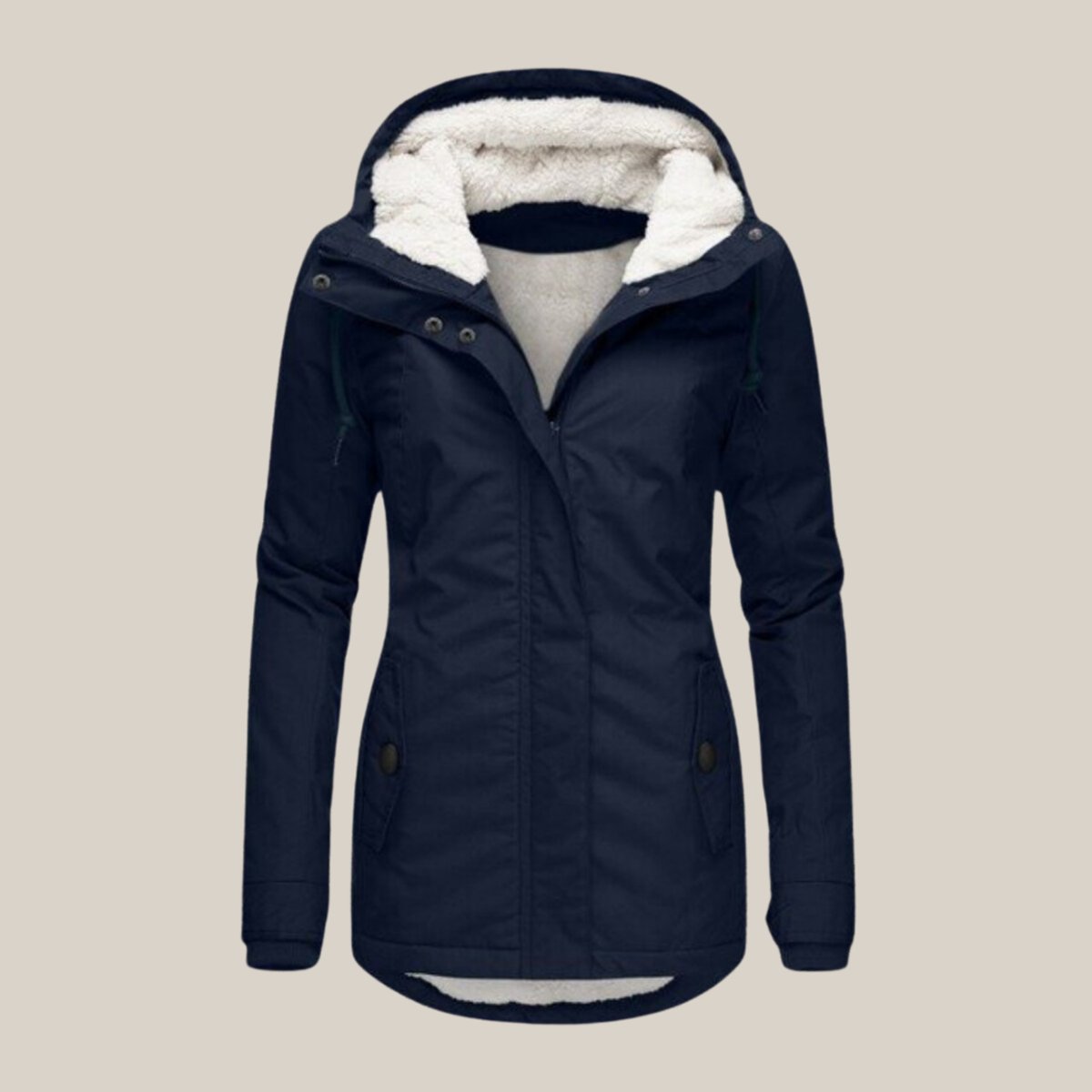 Damen Steppjacke mit Kapuze und wärmendem Fleecefutter für kalte Wintertage 0