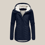 Damen Steppjacke mit Kapuze und wärmendem Fleecefutter für kalte Wintertage 0