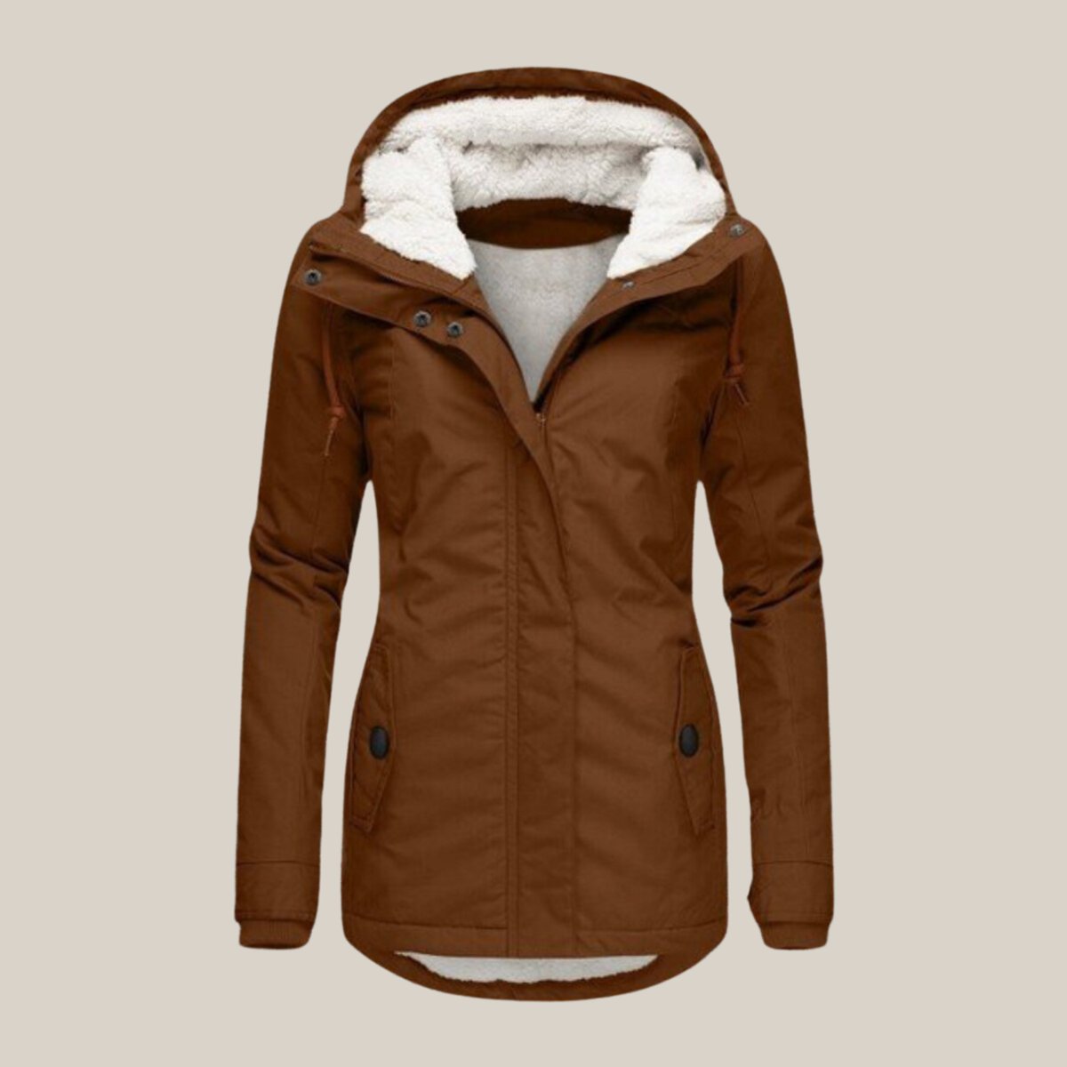 Damen Steppjacke mit Kapuze und wärmendem Fleecefutter für kalte Wintertage 4