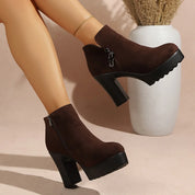 Damen Stiefeletten mit moderatem Blockabsatz und Reißverschluss 2