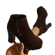 Damen Stiefeletten mit moderatem Blockabsatz und Reißverschluss 5