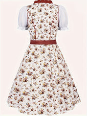 Damen Stilvolle Rot Oktoberfest Dirndl Kleid 4
