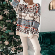 Damen Übergroßer Weihnachtspullover Gemütlich Weicher Stoff 2