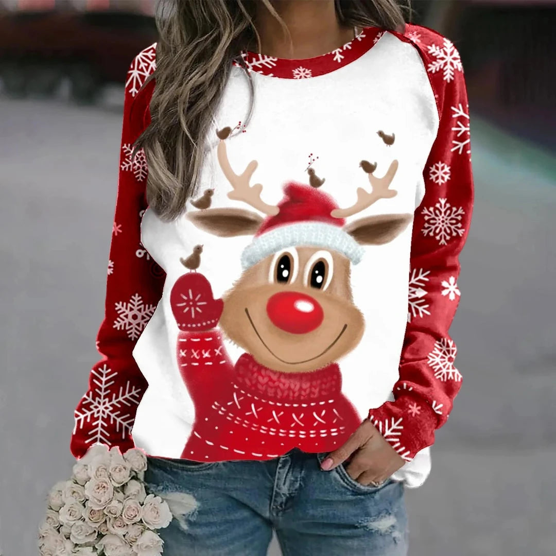 Damen Weihnachtspullover Gemütlich Warm Weiches Mischgewebe 1