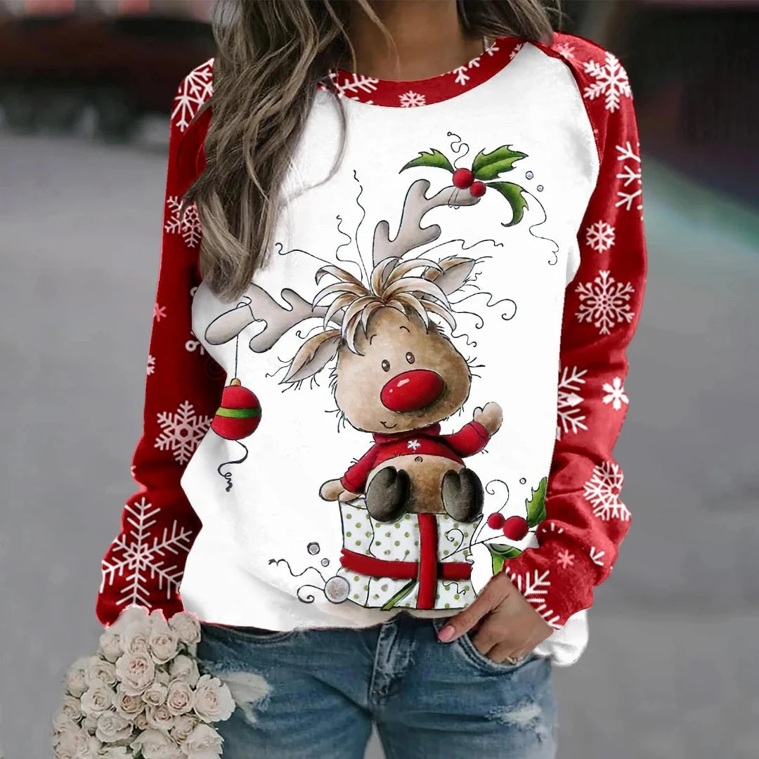 Damen Weihnachtspullover Gemütlich Warm Weiches Mischgewebe 4